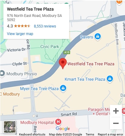 options optometrists tea tree plaza map